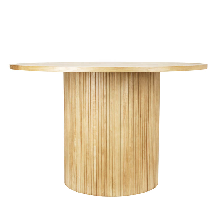 47" Wood Pedestal Base Round Top Dining Table - Natural