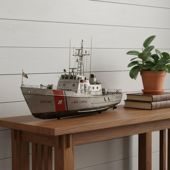 Hand Painted Model Boat (624564) - Gray