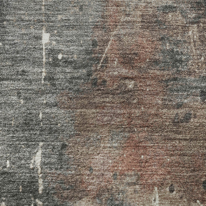 10' X 14' Abstract Washable Area Rug With UV Protection (705365) - Rust / Gray / Ivory