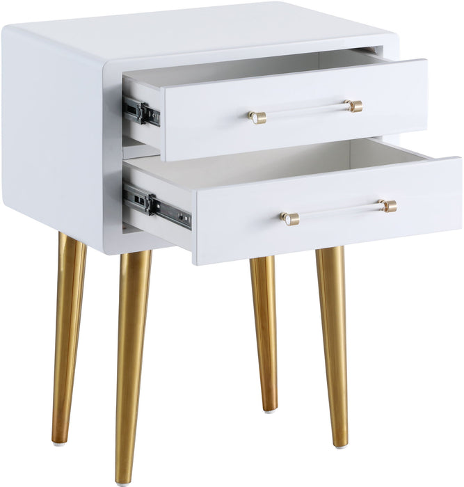 Zane - Side Table - White Lacquer