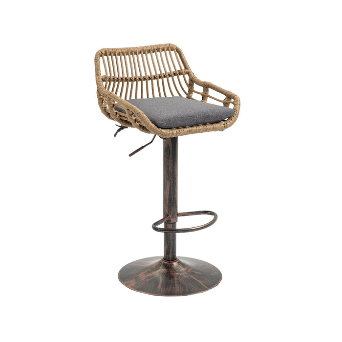 Set of 2 Giga modern swivel bar stools with adjustable height, footrests, and sleek design for kitchen or bar seating.