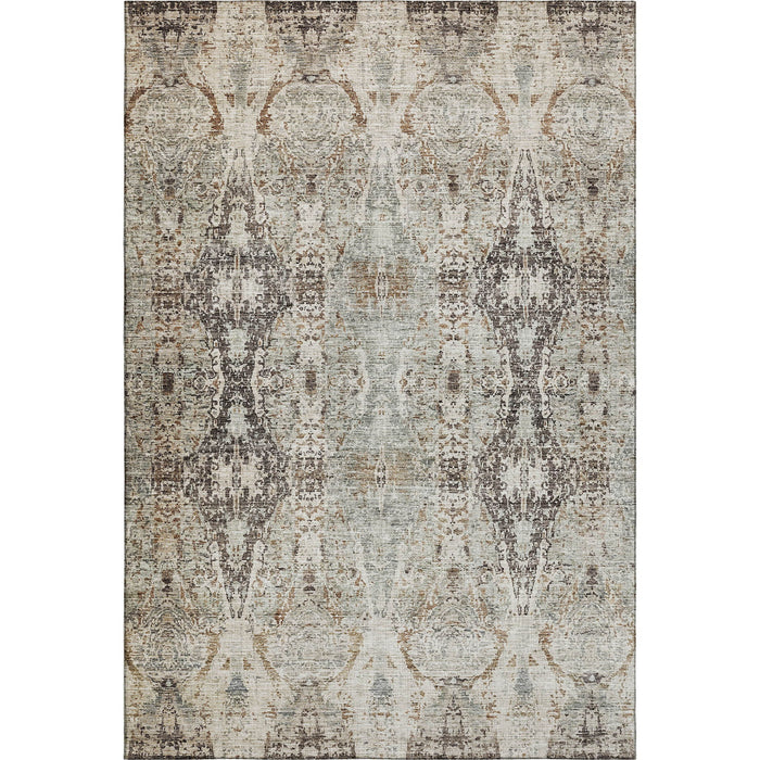 10' X 14' Abstract Washable Area Rug With UV Protection (688576) - Linen / Gray / Silver