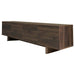Giga dark brown TV stand for 85-inch TVs with adjustable shelves, cable management, push openers, soft closing hinges, and modern design.