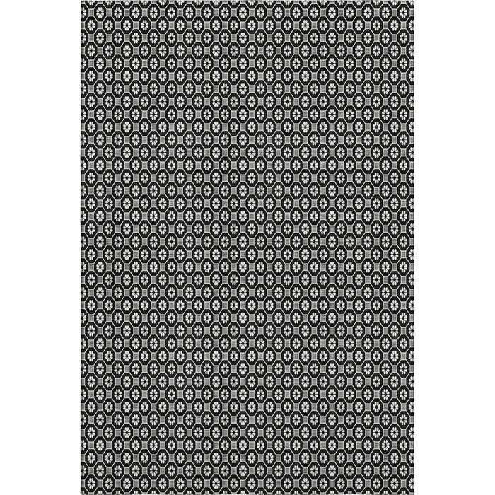 10' X 14' Geometric Washable Area Rug With UV Protection (693636) - Black / Gray / Silver