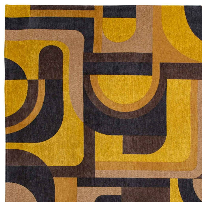 8' X 11' Geometric Washable Area Rug (551746) - Yellow / Black