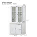 Giga retro style china cabinet with glass doors and wooden hutch for home storage and display.
