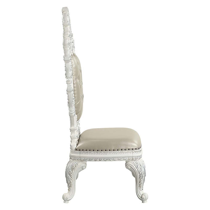 Vanaheim - Side Chair (Set of 2) - Beige PU & Antique White Finish