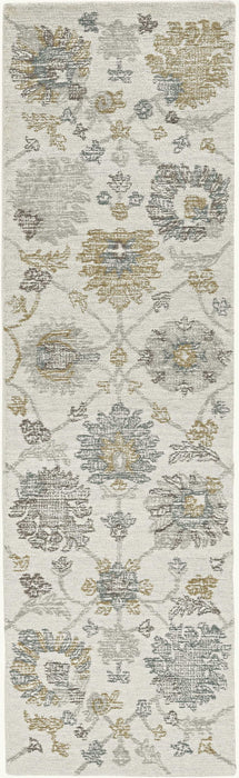 7' x 10' Hand Tufted Space Dyed Traditional Floral Indoor Area Rug - Ivory