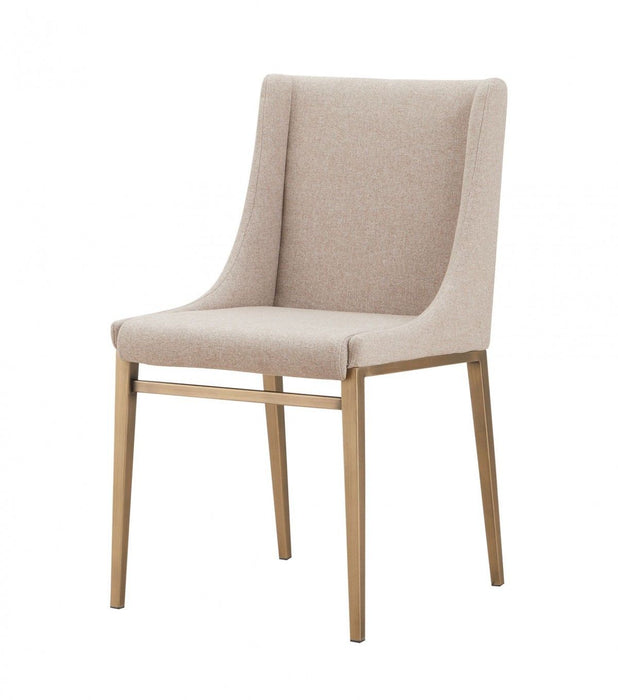 Upholstered Fabric Wing Back Dining Side Chairs (Set of 2) - Beige