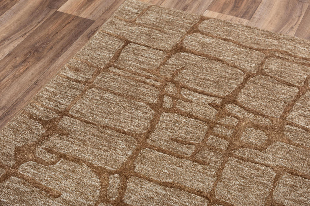9' X 12' Wool Abstract Hand Tufted Area Rug (747086) - Brown / Chocolate / Beige