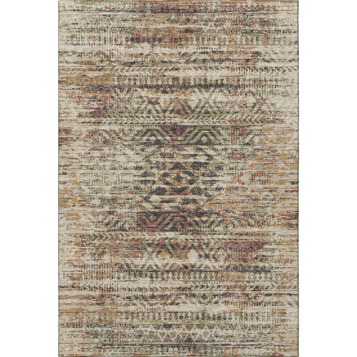 10' X 14' Moroccan Washable Area Rug With UV Protection (710502) - Beige / Charcoal / Copper