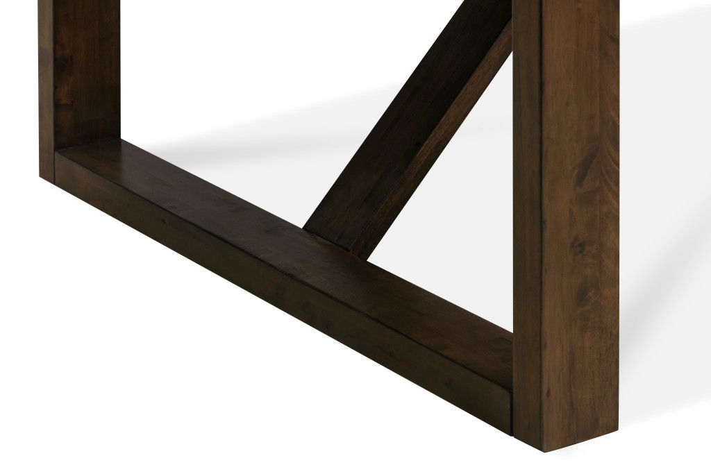 84" Wood Sled Base Dining Table - Dark Brown