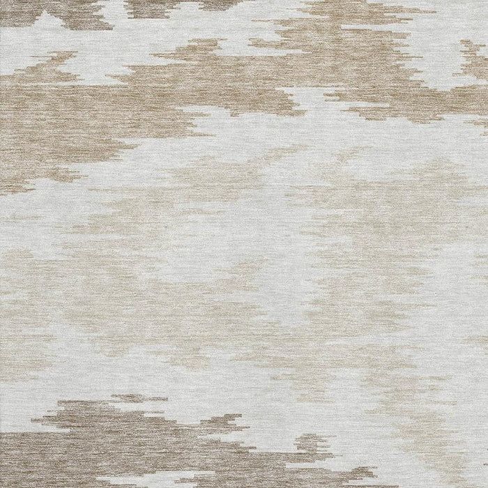 9' X 12' Abstract Washable Area Rug With UV Protection - Ivory