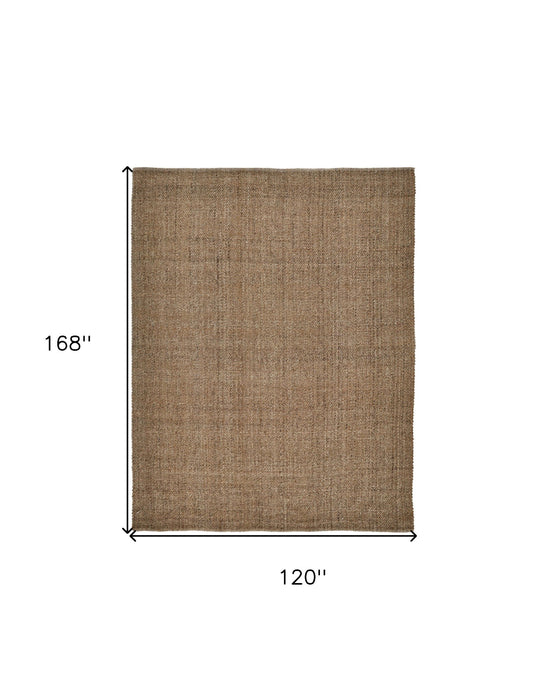 10' x 14' Hand Woven Area Rug - Brown