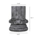 Giga outdoor round end table in antique gray, suitable for patio and garden, with a sturdy metal frame and a smooth surface.