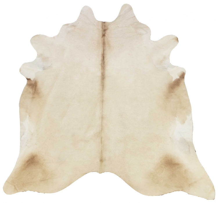 6' Brindled Natural Cowhide Rug - Blush