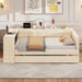Giga upholstered platform bed with built-in storage shelves, desk, charging station, and trundle for versatile bedroom furniture.