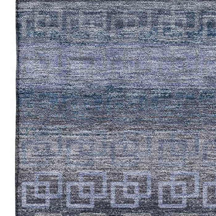 10' X 14' Striped Washable Area Rug With UV Protection (715117) - Taupe / Blue