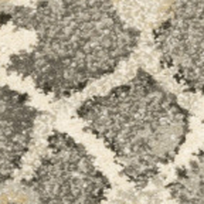 8' x 11' Oriental Power Loom Stain Resistant Area Rug - Gray Beige Tan And Brown