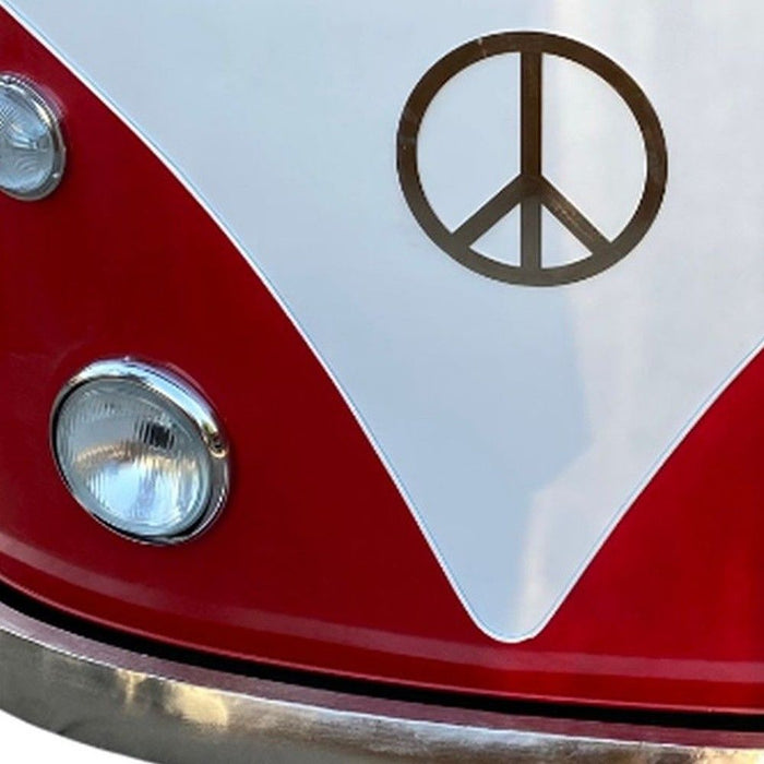 Metal And Wood Peace Van Bar Server - Red And White