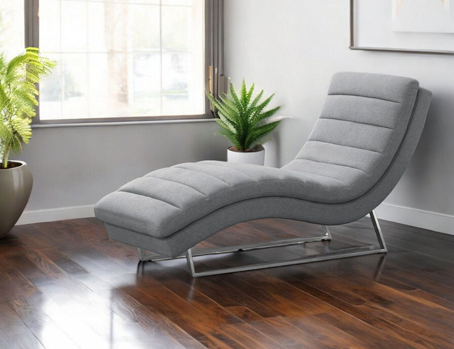 Sofa Chaise With Silver Legs - Gray