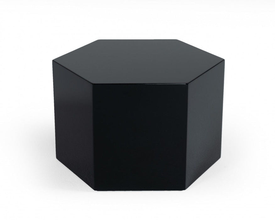 Hexagon End Table With - Black