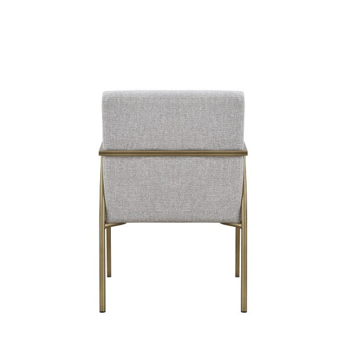 Upholstered Fabric Dining Arm Chair - Light Gray