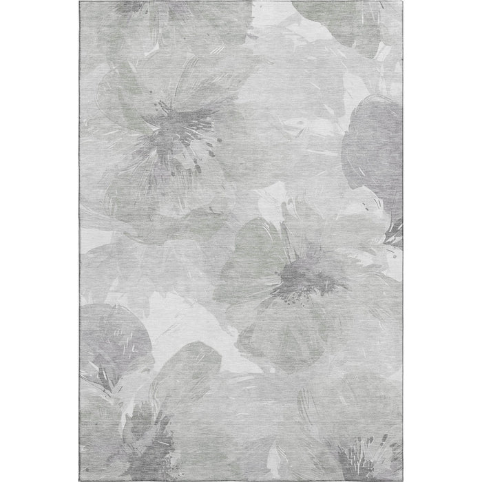 10' X 14' Floral Washable Area Rug With UV Protection (694400) - Beige / Gray / Ivory