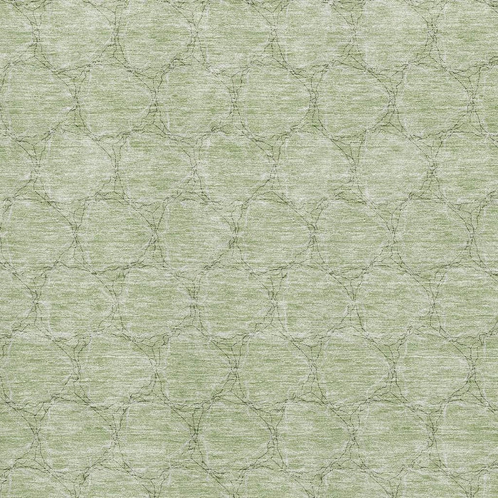 10' X 14' Geometric Washable Area Rug With UV Protection (676032) - Artichoke Green / Ivory