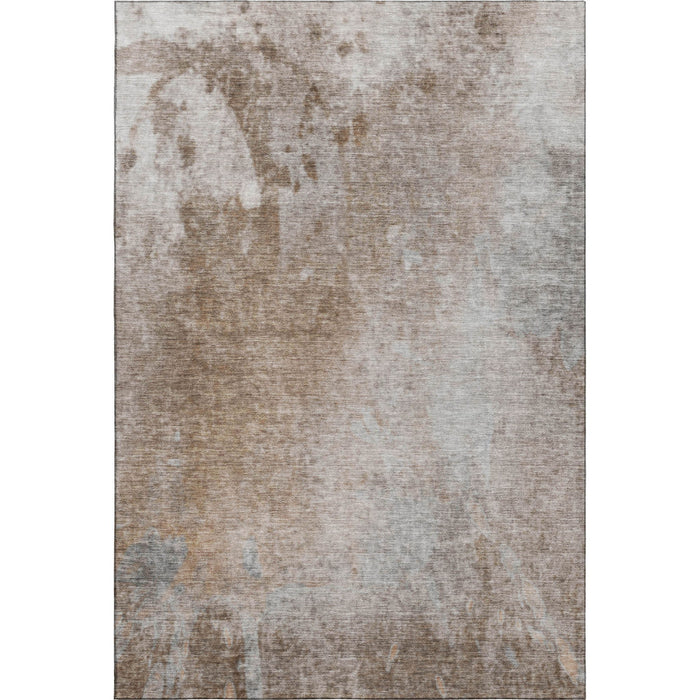 10' X 14' Abstract Washable Area Rug With UV Protection (649408) - Coffee / Gray