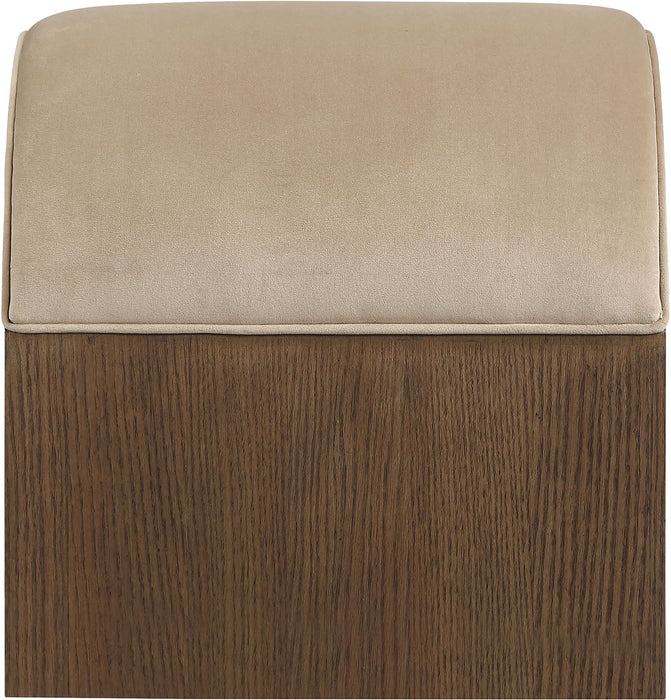 Velvet upholstered bench by Meridian Furniture with a sleek, modern design and plush fabric for stylish home seating.
