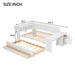 Giga daybed with storage shelves, drawers, trundle, charging station, LED light, desk, and cabinet in a modern bedroom setting.