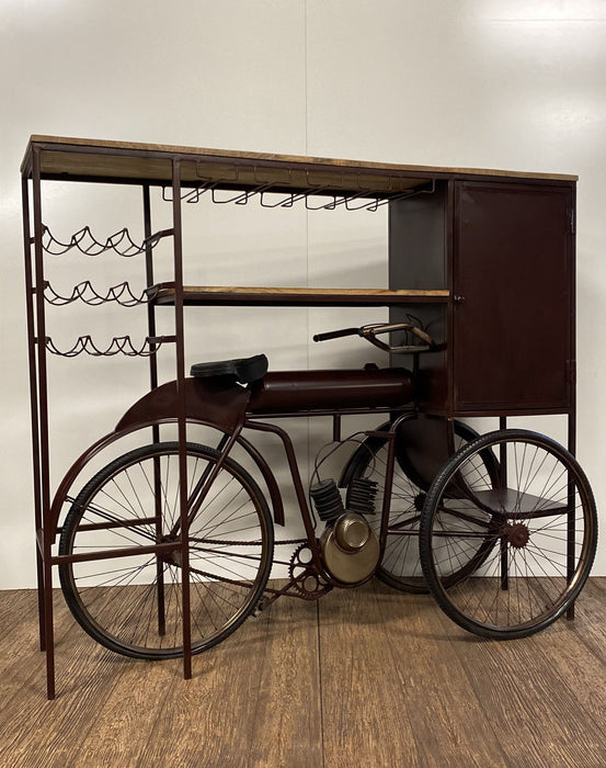 17" X 58.5" X 67.5" Tricycle Delivery Bar - Maroon