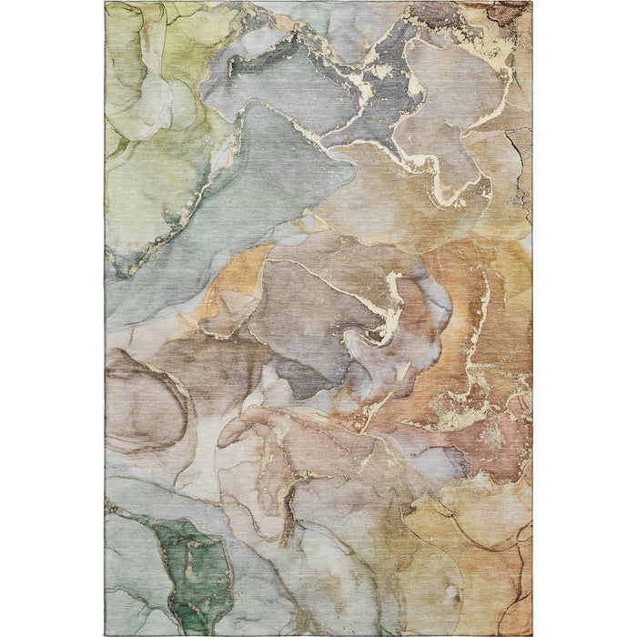 10' X 14' Abstract Washable Area Rug With UV Protection (646482) - Beige / Gray / Green