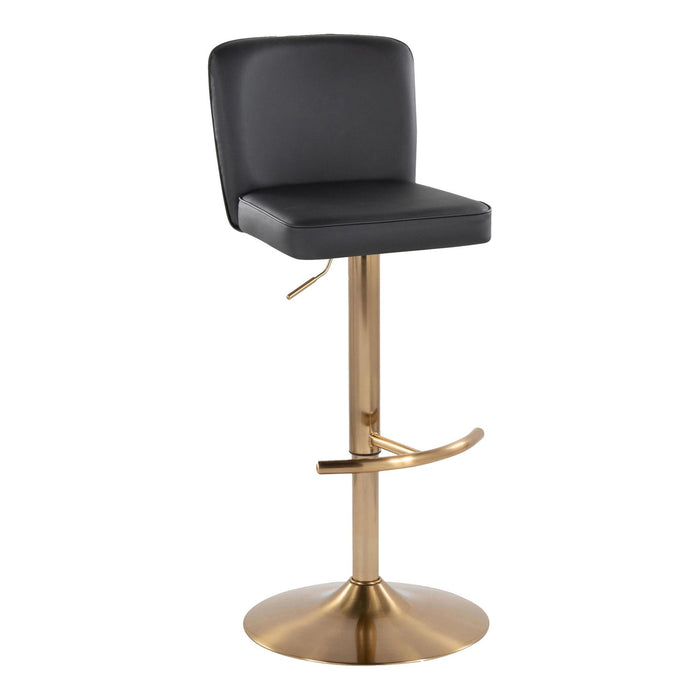 Henry - Adjustable Barstool With Swivel - Gold Metal (Set of 2)