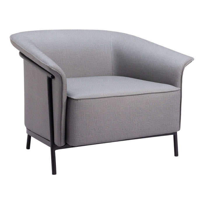 Faux Leather Arm Chair - Slate Gray And Black