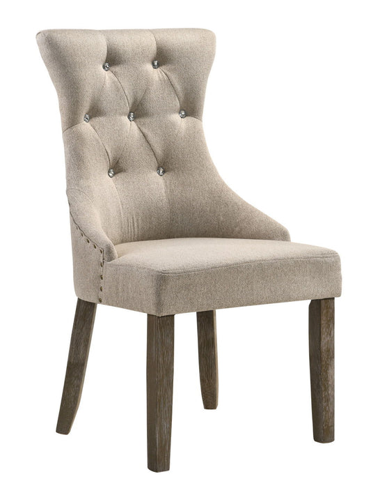 Tufted Upholstered Fabric Dining Side Chairs (Set of 2) - Gray