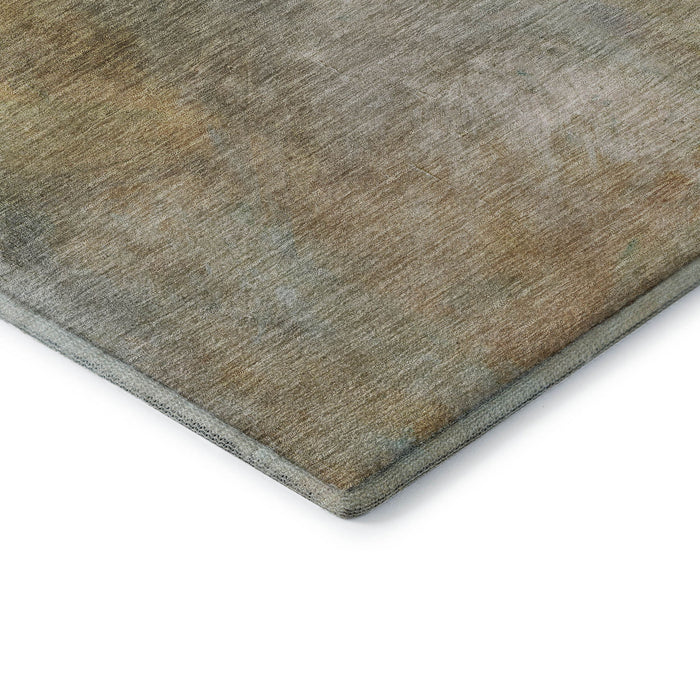 10' X 14' Abstract Washable Area Rug With UV Protection (683626) - Artichoke Green / Beige / Teal