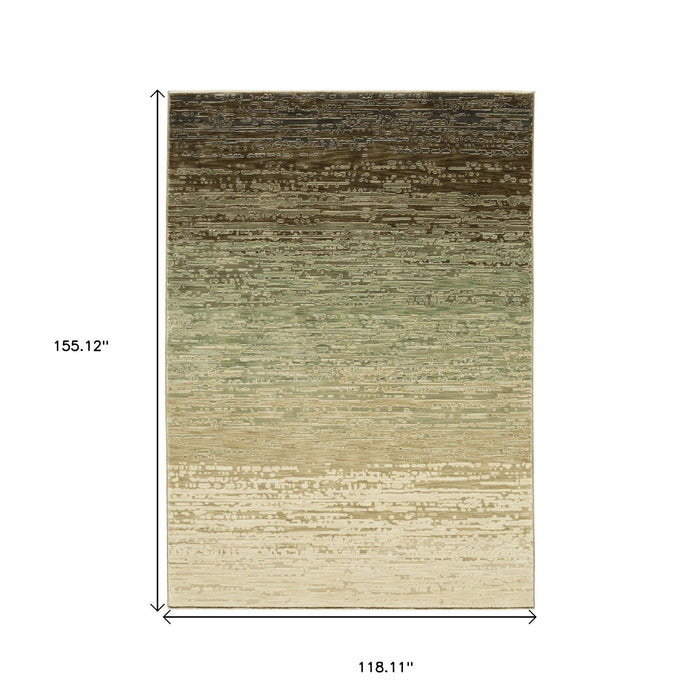 10' X 13' Abstract Area Rug - Brown And Green