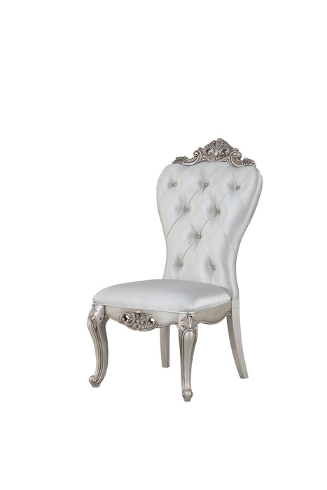 Upholstered Fabric Queen Anne Back Dining Side Chairs (Set of 2) - Cream