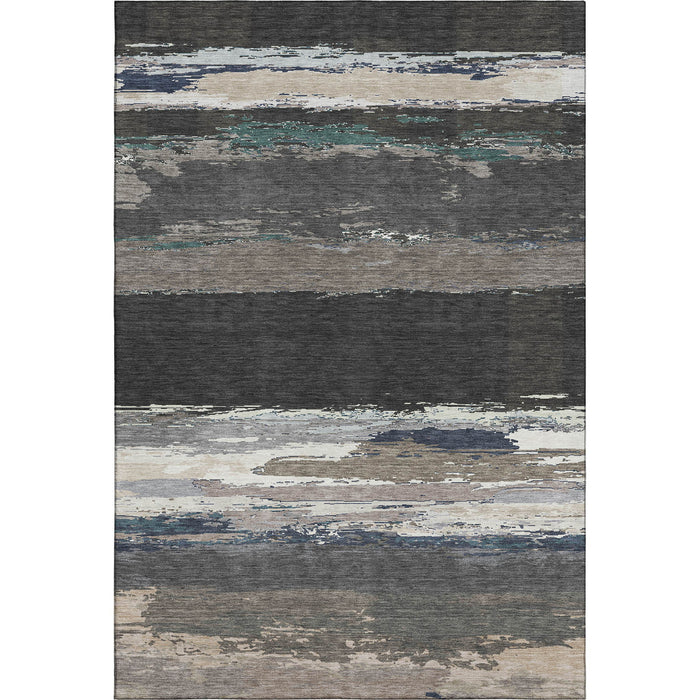 10' X 14' Abstract Washable Area Rug With UV Protection (692703) - Black / Beige / Blue