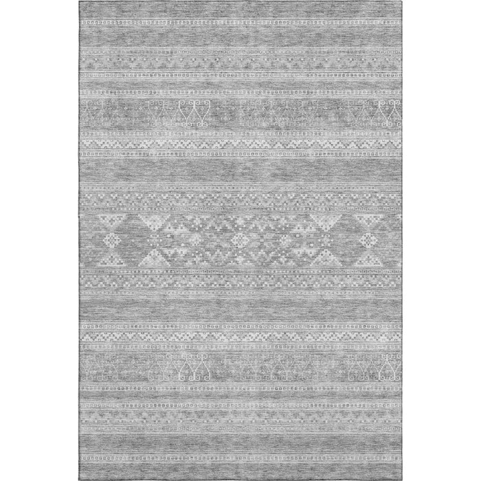 10' X 14' Southwestern Washable Area Rug With UV Protection (657455) - Silver / Gray