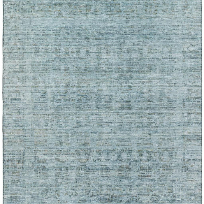10' X 14' Oriental Washable Area Rug With UV Protection (701003) - Sky Blue / Denim Blue