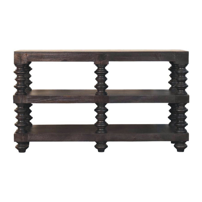 Solid Wood Solid Console Table With Shelf With Two Drawers (719174) - Brown