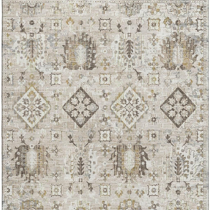 10' X 14' Oriental Washable Area Rug With UV Protection (710544) - Linen / Ivory