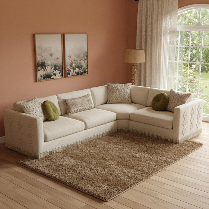 10' X 14' Wool Oriental Hand Tufted Area Rug (722374) - Brown / White