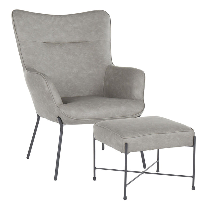 Izzy - Industrial Lounge Chair And Ottoman Set