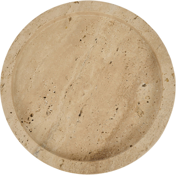Dimitri Meridian Furniture travertine tray with sleek rectangular design and natural stone finish, perfect for serving or decor.