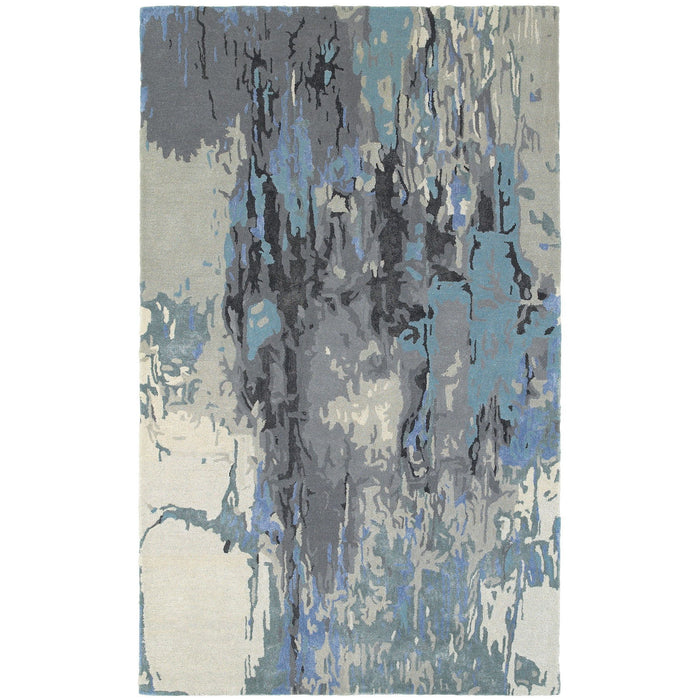 10' X 8' Abstract Hand Tufted Area Rug - Blue And Gray
