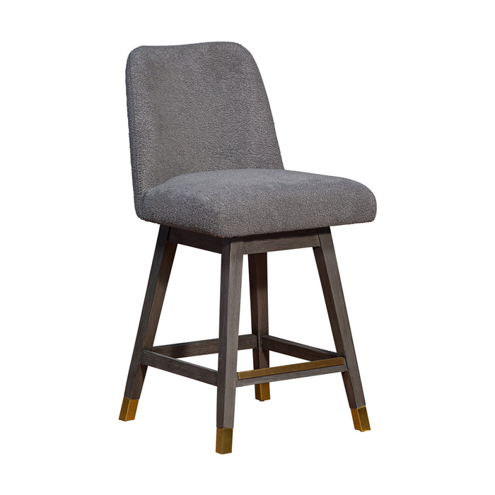 26" Solid Wood Swivel Bar Height Bar Chair - Gray